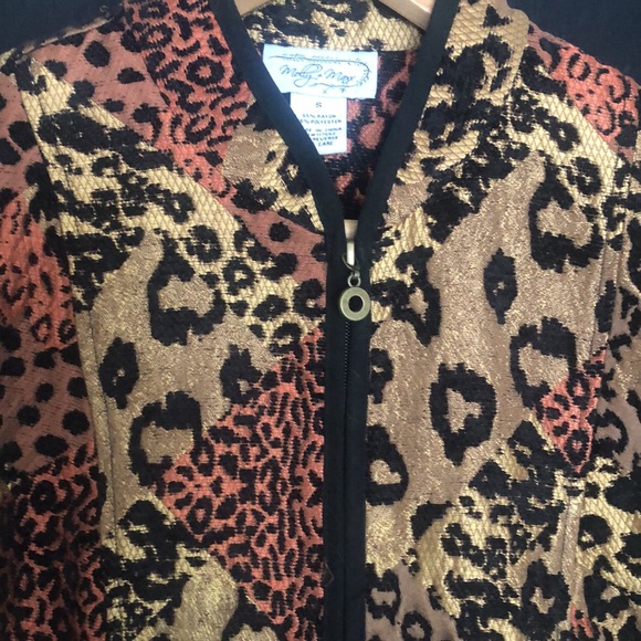 US size S Molly and Maxx Animal Print Soft Tapestry Jacket - Picture 3 of 5